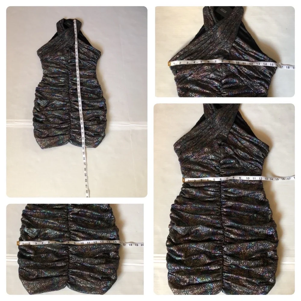 ZARA Metallic Draped Mini Dress/NWT - Picture 11 of 15